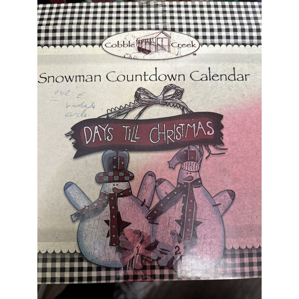 Cobble Creek Wooden Christmas Tree‎ Star Ornament Snowman Calendar Countdown